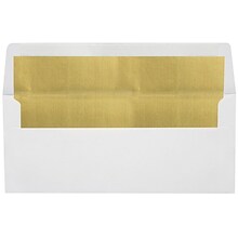 LUX® 60lbs. 4 1/8 x 9 1/2 #10 Business Envelopes, White With Gold LUX Lining, 250/BX