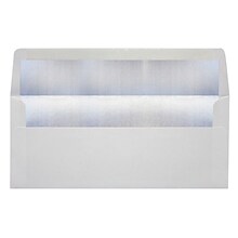 LUX 60lbs. 4 1/8 x 9 1/2 #10 Business Envelopes, White With Silver LUX Lining, 250/BX