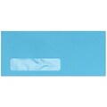 LUX Moistenable Glue #10 Window Envelope, 4 1/2 x 9 1/2, Bright Blue, 50/Pack (4261-18-50)