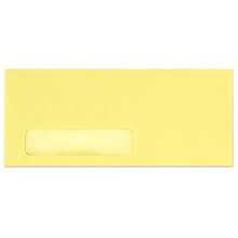 LUX Pastels Moistenable Glue #10 Window Envelope, 4 1/2 x 9 1/2, Pastel Cary Yellow, 250/Box (1182