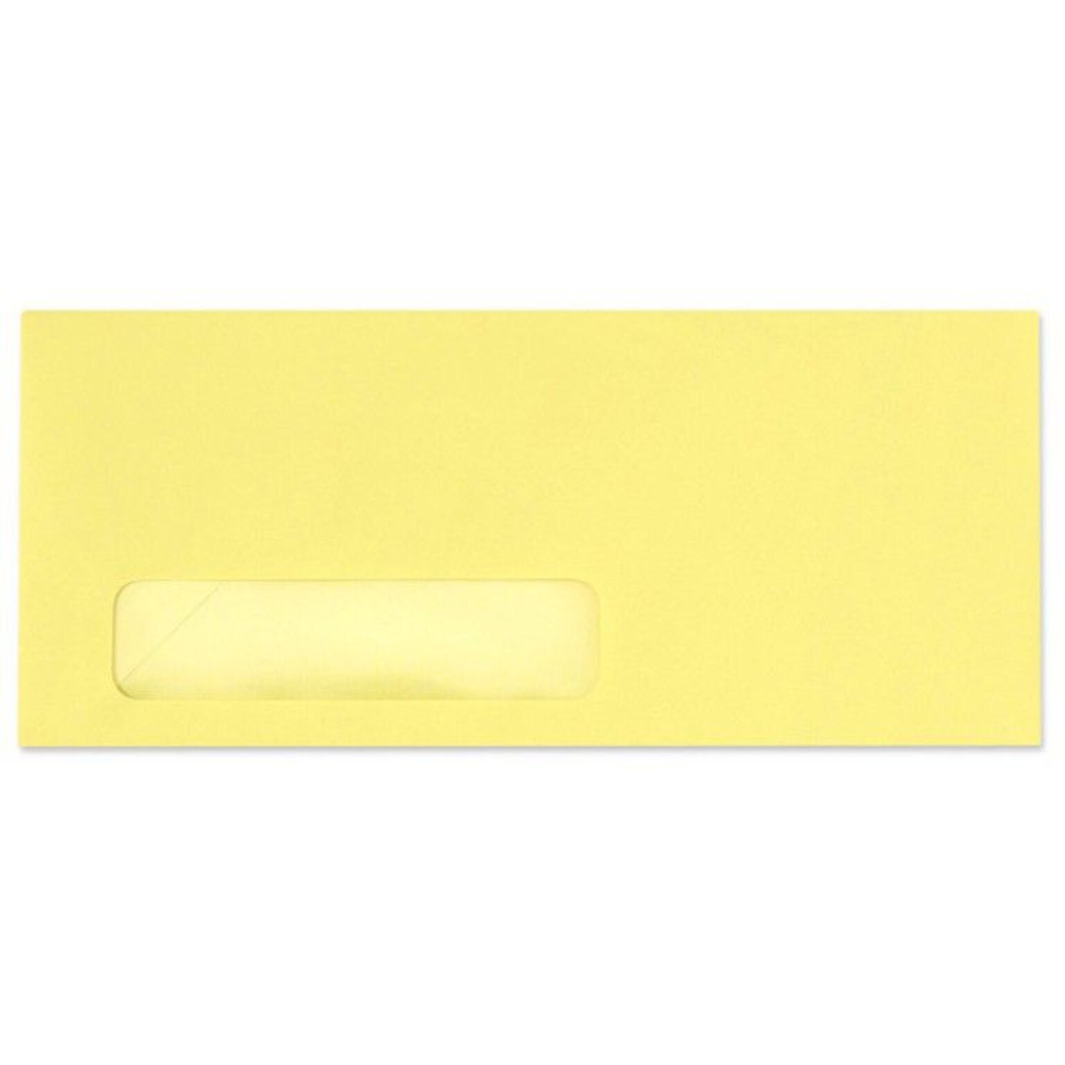 LUX Pastels Moistenable Glue #10 Window Envelope, 4 1/2 x 9 1/2, Pastel Cary Yellow, 250/Box (11824-250)