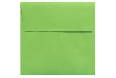 LUX 80lbs. 5 x 5 Square Envelopes W/Peel & Press, Limelight Green, 250/BX