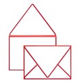 LUX A1 Colorseams Envelopes (3 5/8 x 5 1/8) 250/Box, Ruby Red Seam (CS1865-18-250)