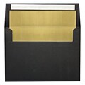 LUX A7 Foil Lined Invitation Envelopes (5 1/4 x 7 1/4) 500/Box, Black w/Gold LUX Lining (FLBK4880-04