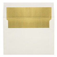 Lux® 5 1/4 x 7 1/4 70lbs. Lined Envelopes W/Peel & Press; Natural/Gold LUX Lining
