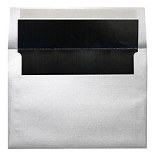 LUX A7 Foil Lined Invitation Envelopes (5 1/4 x 7 1/4) 50/Box, Silver w/Black LUX Lining (FLSL4880-0