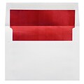 LUX A7 Foil Lined Invitation Envelopes (5 1/4 x 7 1/4) 50/Box, White w/Red LUX Lining (FLWH4880-01-5