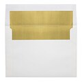 LUX A8 Foil Lined Invitation Envelopes (5 1/2 x 8 1/8) 250/Box, White w/Gold LUX Lining (FLWH4885-04
