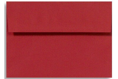 LUX 5 3/4 x 8 3/4 60lbs. Square Flap Envelopes W/Glue, Holiday Red, 50/Pack
