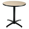 KFI® Seating 29 x 30 Round HPL Pedestal Table With Black Arched Base, Natural, 2/Pk