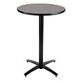 KFI® Seating 38 x 30 Round HPL Pedestal Table With Black Arched Base, Graphite Nebula, 2/Pk