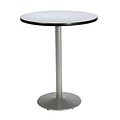 KFI® Seating 38 x 42 Round HPL Pedestal Table With Silver Base, Gray Nebula, 2/Pk