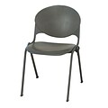 KFI® Seating Polypropylene Stack Chair With Black Frame, Charcoal, 4/Ct