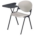 KFI® Seating Polypropylene Chair With Right Hand P-Shaped Writing Tablet, Gray, 2/Ct