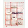 Mini Grid Unit, 12 Shelves, Red