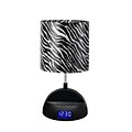 LighTunes™ Bluetooth Speaker Lamp With Alarm Clock/FM Radio/USB Charging Port, Zebra Shade