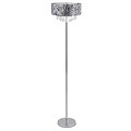 Elegant Designs Crystal Zebra Drum Shade Incandescent Floor Lamp, Chrome Finish