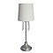 Simple Designs Table Lamp With Shade and Hanging Acrylic Beads, White