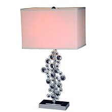 Elegant Designs Sequin Table Lamp With Prismatic Crystals, Chrome Finish