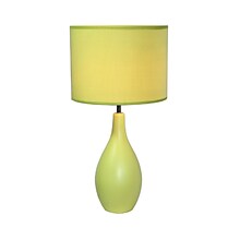 Simple Designs Oval Base Ceramic Table Lamp, Green Finish
