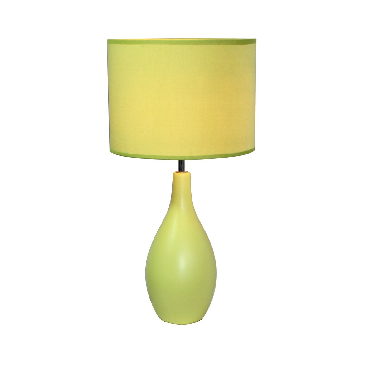 Simple Designs Oval Base Ceramic Table Lamp, Green Finish