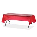 Genuine Joe® 54(W) x 108(L) Rectangular Table Cover; Red