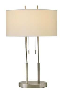 Adesso® Duet Incandescent 27H Table Lamp, Brushed Steel/Ivory (4015-22)