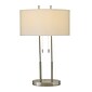 Adesso® Duet Incandescent 27"H Table Lamp, Brushed Steel/Ivory (4015-22)