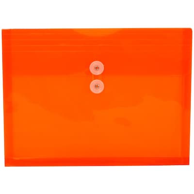 Jam Paper Plastic File Pocket, 1" Expansion, Letter Size, Bright Orange, 12/Pack (1221565)