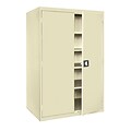 Sandusky Elite 78H Recessed Handle Steel Storage Cabinet with 5 Shelves, Putty (EA4R462478-07)