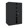 Sandusky® Elite 78H Recessed Handle Steel Storage Cabinet with 5 Shelves, Black (EA4R462478-09)