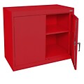 Sandusky Elite 30H Desk Height Steel Cabinet with 2 Shelves, Red (EA11361830-01)
