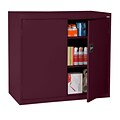 Sandusky Elite 42H Counter Height Steel Cabinet with 3 Shelves, Burgundy (EA2R462442-03)