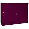 Sandusky Elite 29H Counter Height Sliding Door Steel Storage Cabinet with 3 Shelves, Burgundy (BA1S361829-03)