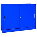 Sandusky Elite 29H Counter Height Sliding Door Steel Storage Cabinet with 3 Shelves, Blue (BA1S361829-06)