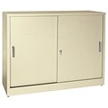 Sandusky Elite 29H Counter Height Sliding Door Steel Storage Cabinet with 3 Shelves, Putty (BA1S361829-07)
