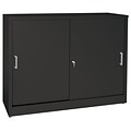 Sandusky Elite 29H Counter Height Sliding Door Steel Storage Cabinet with 3 Shelves, Black (BA1S361829-09)