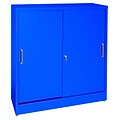Sandusky Elite 42H Counter Height Sliding Door Steel Storage Cabinet with 4 Shelves, Blue (BA2S361842-06)