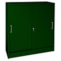 Sandusky Elite 42H Counter Height Sliding Door Steel Storage Cabinet with 4 Shelves, Forest Green (BA2S361842-08)