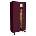 Sandusky Elite 78H Transport Mobile Wardrobe Steel Cabinet with 2 Shelves, Burgundy (TAWR362472-03)