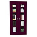 Sandusky See Thru 78H Clearview Steel Storage Cabinet with 5 Shelves, Burgundy (EA4V362478-03)