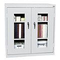 Sandusky See Thru 42H Counter Height Clearview Steel Storage Cabinet with 3 Shelves, Dove Gray (CA2V362442-05)