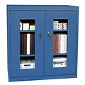 Sandusky See Thru 42H Clearview Counter Height Storage Cabinet with 3 Shelves, Blue (EA2V462442-06)