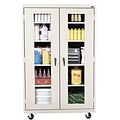 Sandusky® See Thru 46 x 18 x 78 Transport Mobile Clearview Storage Cabinet, Putty