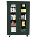 Sandusky® See Thru 46 x 18 x 78 Transport Mobile Clearview Storage Cabinet, Forest Green