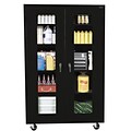 Sandusky® See Thru 46 x 18 x 78 Transport Mobile Clearview Storage Cabinet, Black