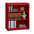 Sandusky® Elite 42 3-Shelf Radius Edge Steel Stationary Bookcase, Red (BA2R361842-01)
