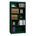 Sandusky® Elite 72 5-Shelf Radius Edge Steel Stationary Bookcase, Forest Green (BA4R361872-08)