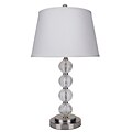 Ore International® 28 1/2 Glass Table Lamp, Satin Nickel
