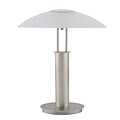 Ore International® 18 3/4 Touch Table Lamp With Glass Mushroom Lamp Shade, Brushed Nickel